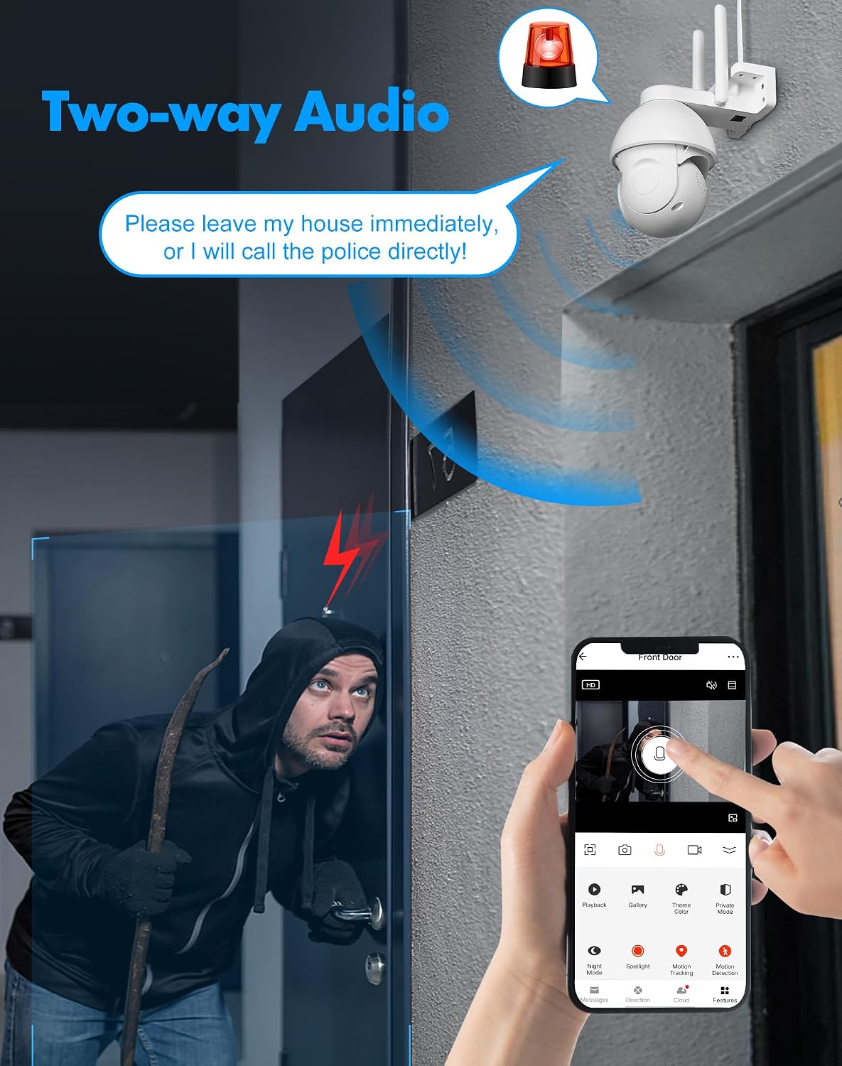 LaView 8MP Security Camera Outdoor Wired Starlight Color Night Vision,4K Cameras for Home Security AI Human Detection & Auto Tracking, IP65 Outdoor Camera 2-Way Audio, US Cloud, Compatible with Alexa