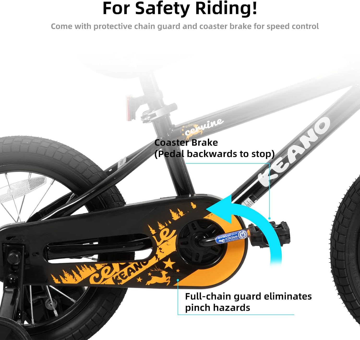 KEANO Cervine 14 16 20 Inch Kids Bike for Boys Girls Ages 3-10 Years, 14 16 Inch Toddler BMX Bikes with Training Wheels and Basket, 20 in Children Bicycles with Kickstand