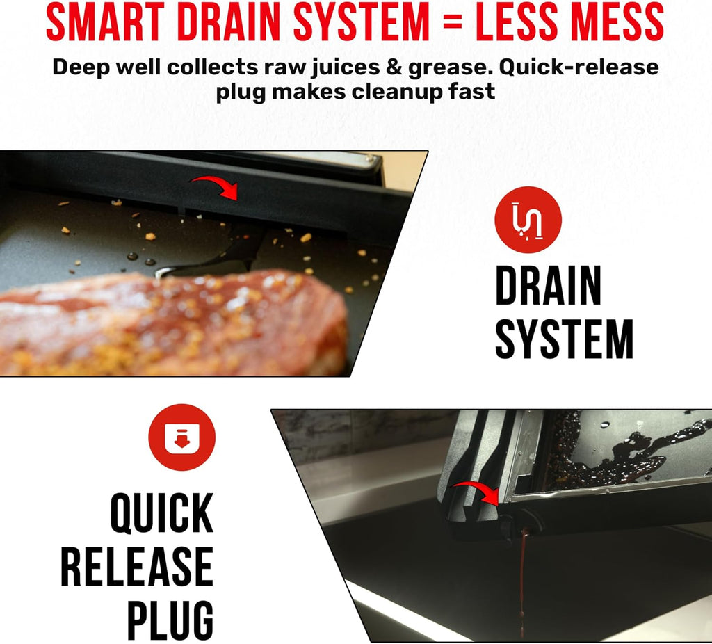Grillbot FlipTray Dual-Sided Grilling Prep and Serving Tray - Raw/Cooked Food Separation, BBQ Grill Carry System Tray, Built-in Stainless Tools, BPA-Free, Dishwasher Safe, Tray for Outdoor Grill