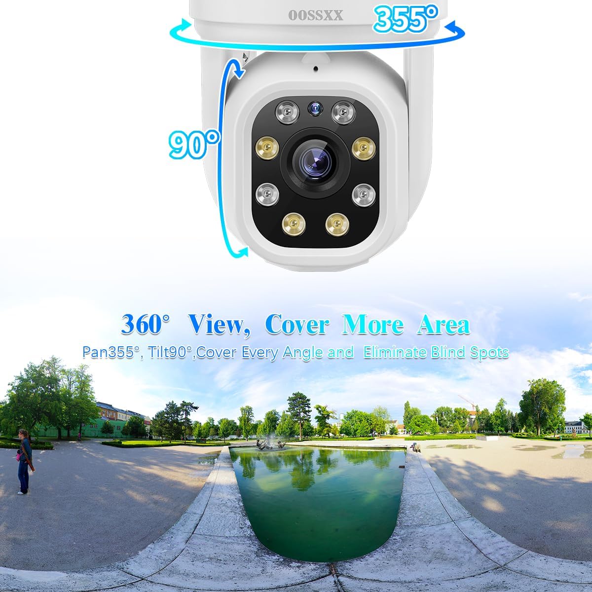 (2026 Update) 5MP PT Wireless Security Camera System with AI Human Tracking, Dual-Band 2.4G&5G WiFi, 130° Wide Angle, 2-Way Audio, No Monthly Fee, Outdoor Home Security Kit