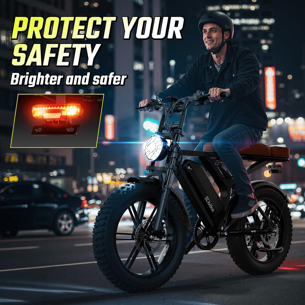 TST Electric Bike for Adults, 1500W Peak Motor 60/100 Miles Fat Tire Ebike with 48V 15Ah/25Ah Removable Battery 20' Fat Tire Electric Dirt Bike Full Suspension and 7-Speed