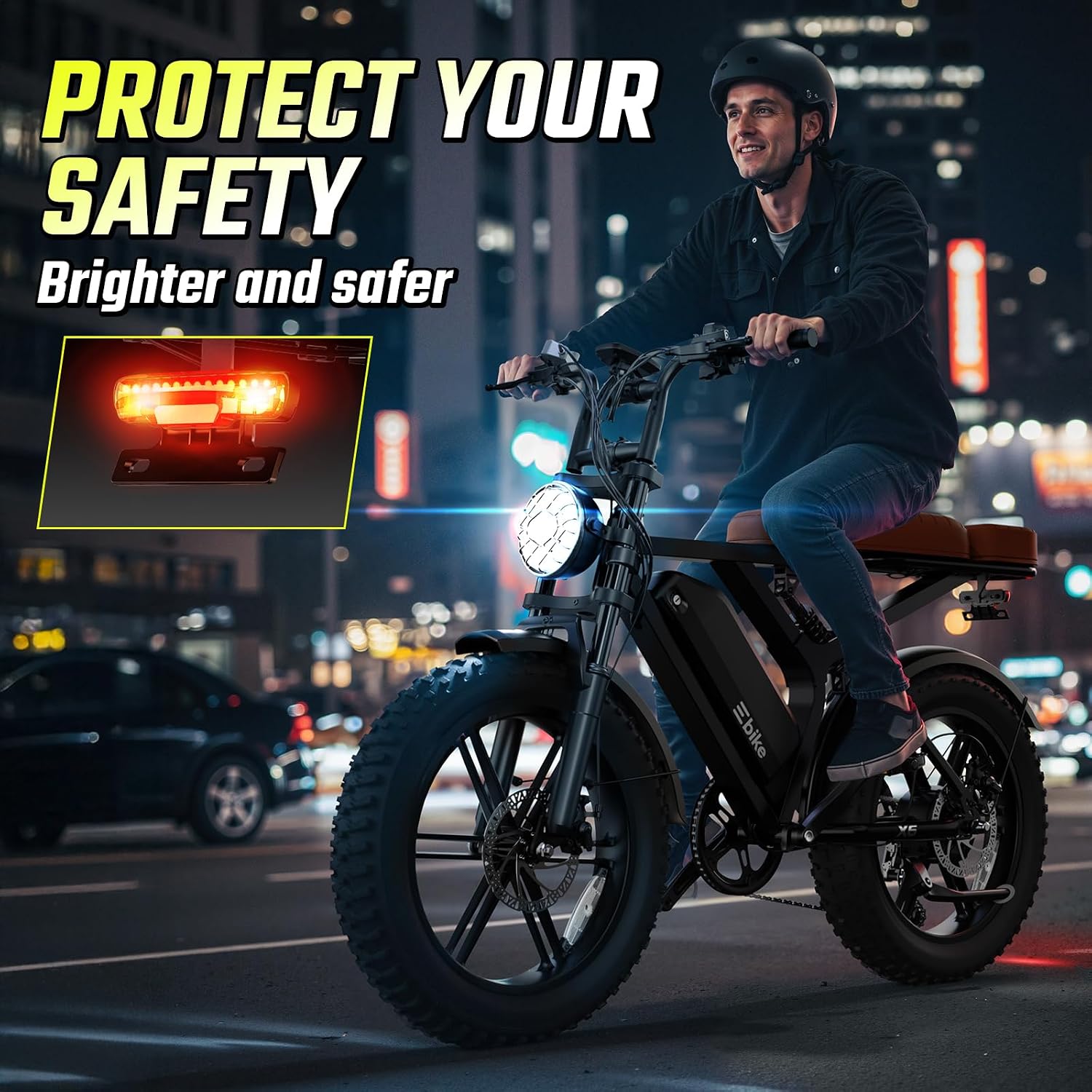 TST Electric Bike for Adults, 1500W Peak Motor 60/100 Miles Fat Tire Ebike with 48V 15Ah/25Ah Removable Battery 20' Fat Tire Electric Dirt Bike Full Suspension and 7-Speed