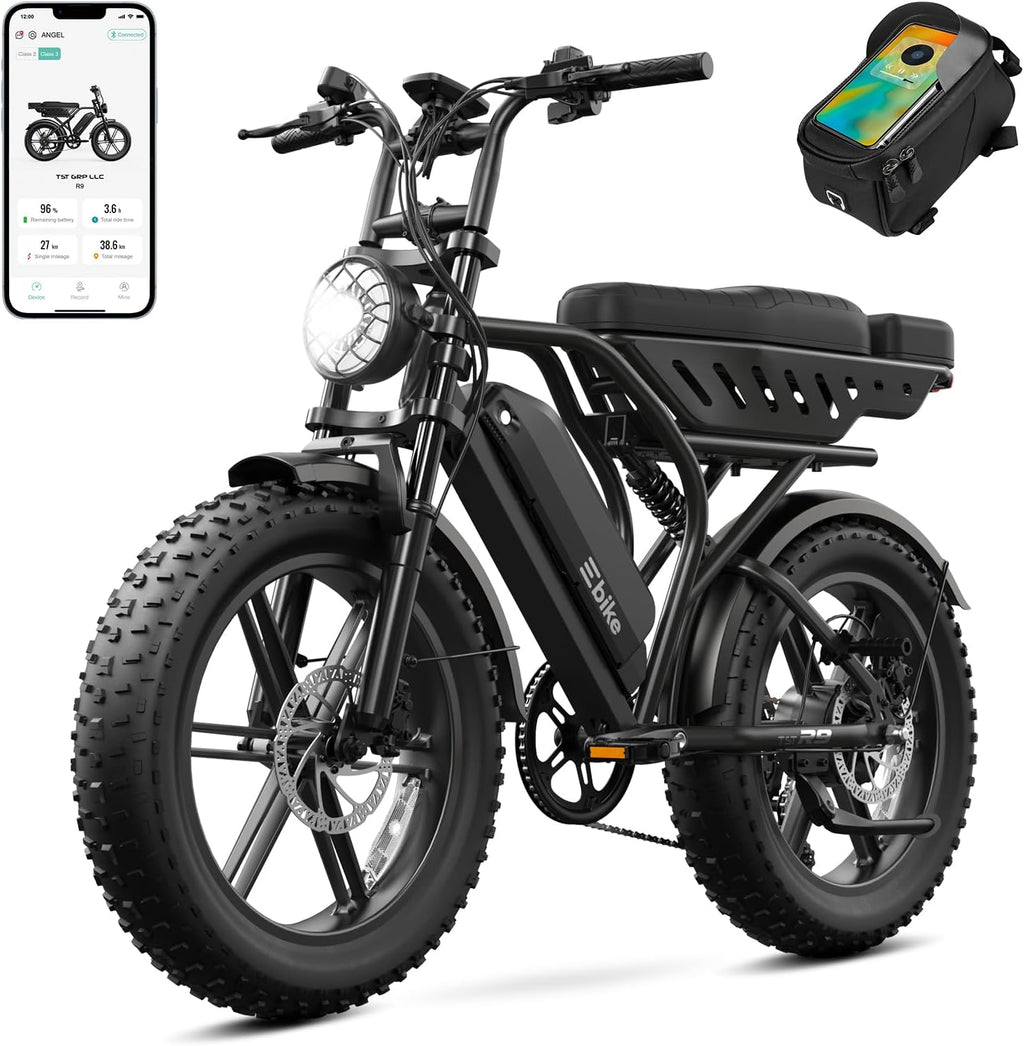 TST Electric Bike for Adults 1500W Peak 20' Fat Tire All-Terrain E-Bike 60/130 Miles Electric Dirt Bike - 48V 15/30 AH Battery Tested to UL 2849 Powered Electric Bicycle