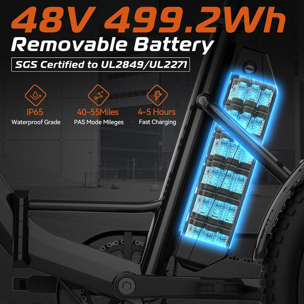 Vivi T01 20' x2.6 Fat Tire Electric Tricycle for Adults, 750W Peak 20'' Folding 3 Wheels Electric Bike, 95% Pre-Assembled, Speed Differential, 15.5MPH Eletric Trike with Bracket