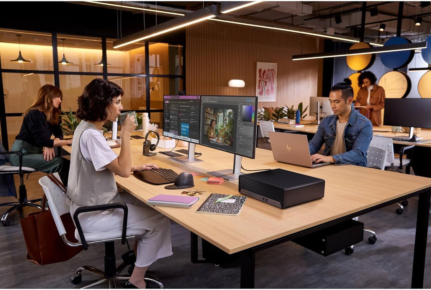 HP Desktop PC Elite SFF G9| 6-core 5GHz Ryzen-5 Processor(1.3 Times Faster Than Intel i7-1255U) | 24GB DDR5 RAM, 1TB SSD| WiFi| Bluetooth| HDMI, USB, RJ-45| Windows 11 Pro| Wired KB & Mouse