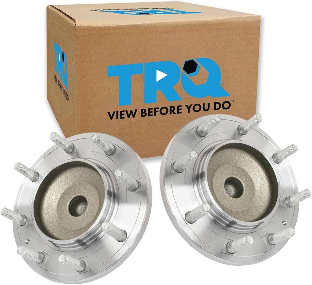 TRQ 2 Piece Front Wheel Bearing & Hub Assembly Set with ABS Sensor Compatible with 2011-2019 Chevrolet Silverado 3500 HD GMC Sierra 3500 HD