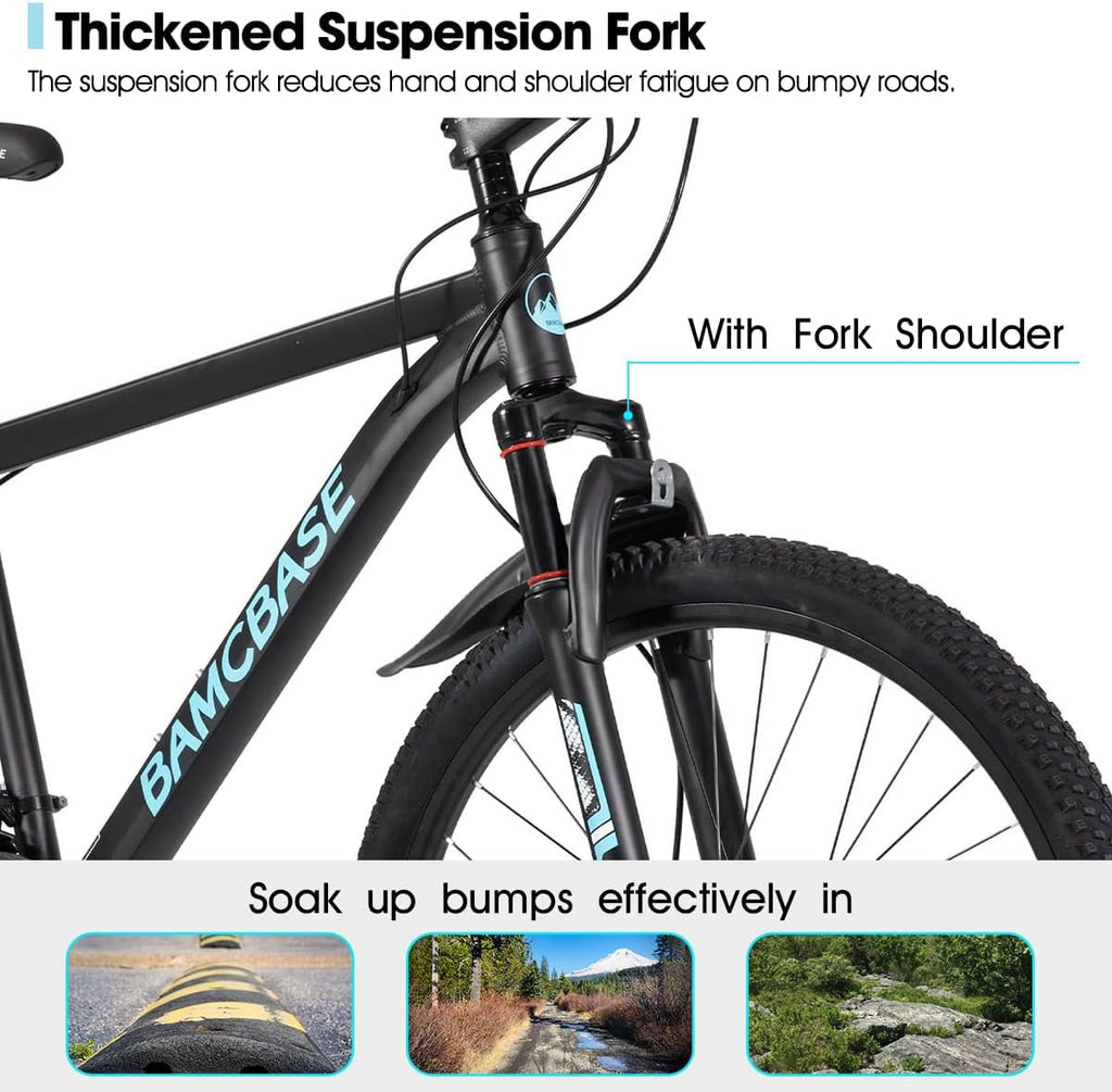 HILAND 26 27.5 Inch Mountain Bike, Mens and Womens Aluminum Frame MTB with 21 Speeds, Dis Brake, Hardtail Bicycle for Adults