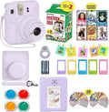 Fujifilm Instax Mini 12 Instant Camera Lilac Purple + Shutter Compatible Carrying Case + Fuji Film Value Pack (20 Sheets) + Shutter Accessories Bundle, Color Filters, Photo Album, Assorted Frames.