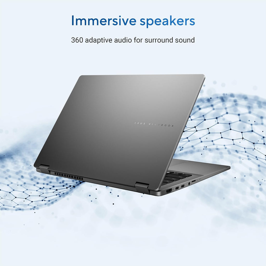 ASUS Vivobook 14 Flip Laptop Copilot+ PC, 14' OLED WUXGA 60Hz Touch Display, Intel® Core™ Ultra 5 226V and Arc™ Graphics, 16GB Memory, 512GB Storage, Windows 11, Matte Gray, TP3407SA-ES54T