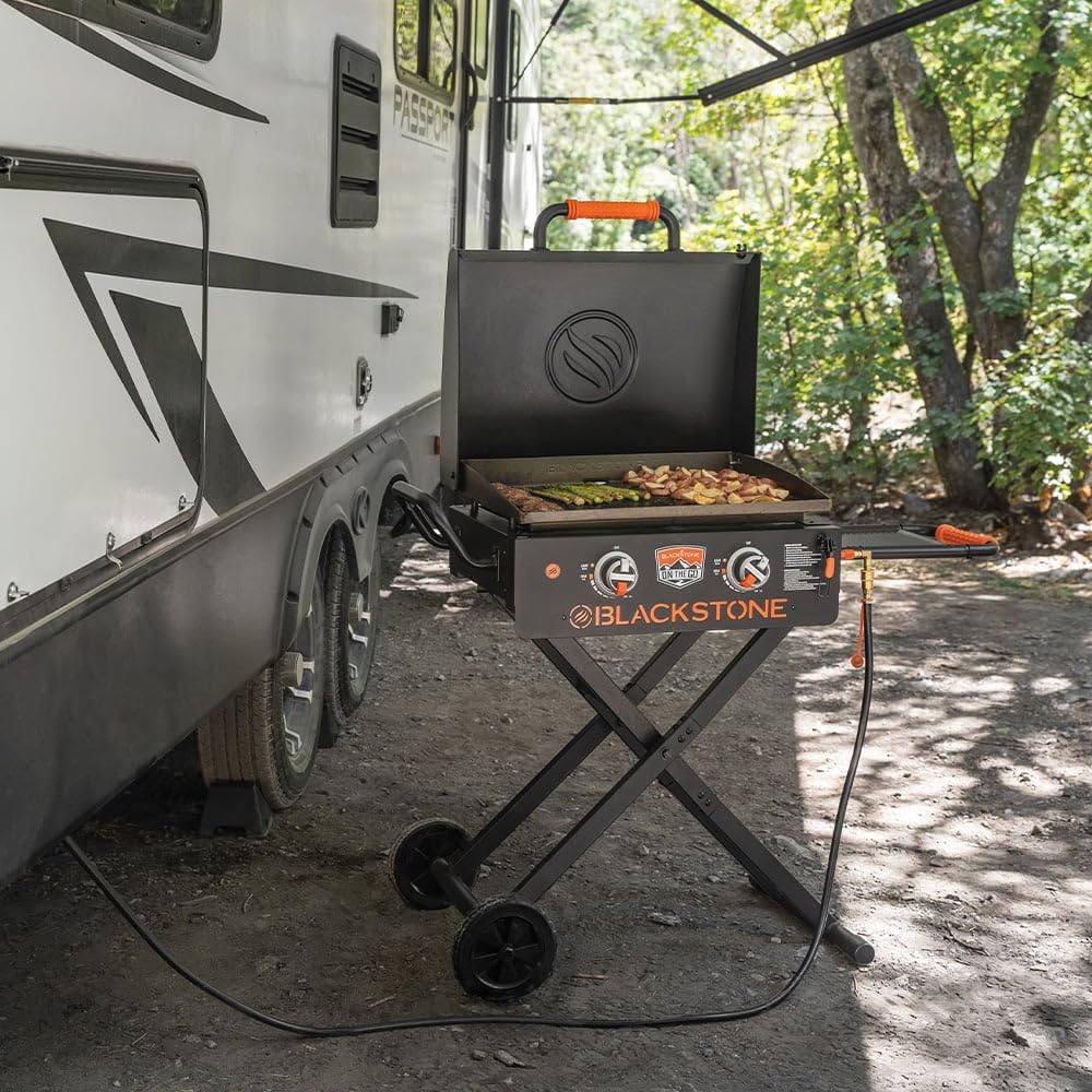 Blackstone On The Go 22' Omnivore Griddle RV-Ready Package - Includes Propane Quick Connect and Griddle Tool Kit - The Ultimate Blackstone Grill Kit