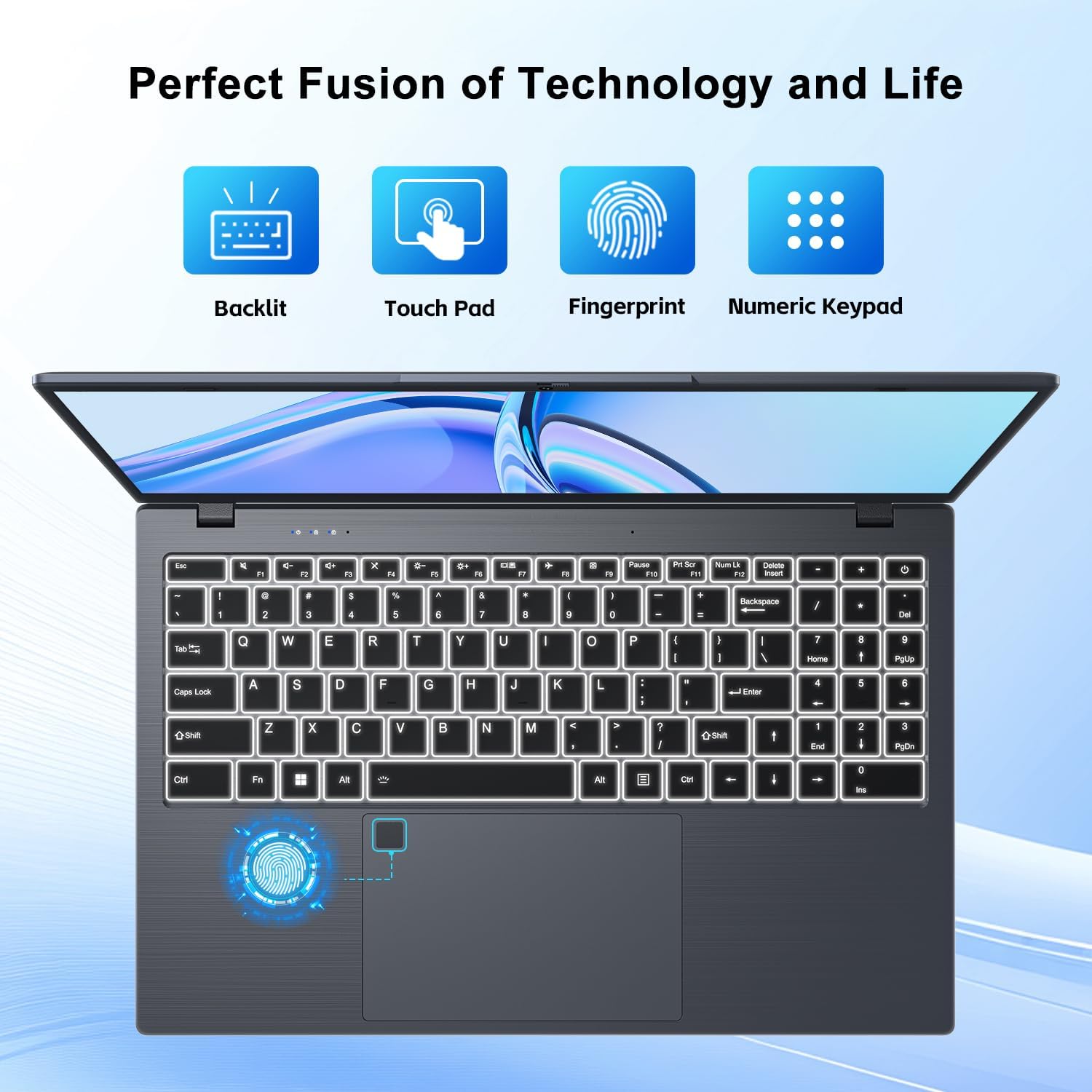 BLUEING 15.6' Laptop Computer, 16GB RAM 512GB SSD (Up to 2TB), N5095 Processor (4-Core, Up to 2.9 GHz), Win11 Pro, 1080P FHD Display, Fingerprint, Backlit KB, Wi-Fi 5, BT5.0, HDMI, Type-C, Laptops