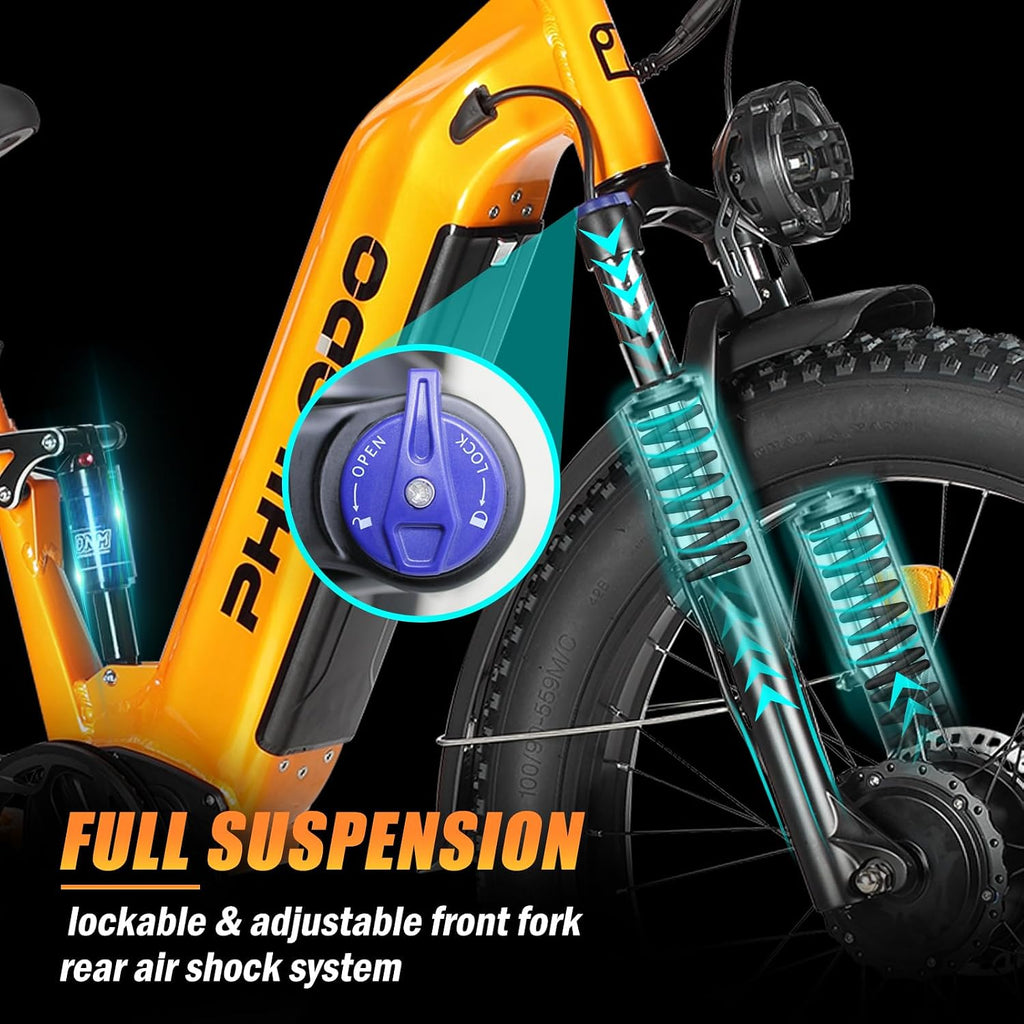 5000w Dual Motor Electric Bicycles, 60V Battery E-Bike with 45 MiIe P-Hour Electric Bike for Adults, 26 Fat Tire Hunting Ebike for All Terrain, Full Suspension Electric Ebike