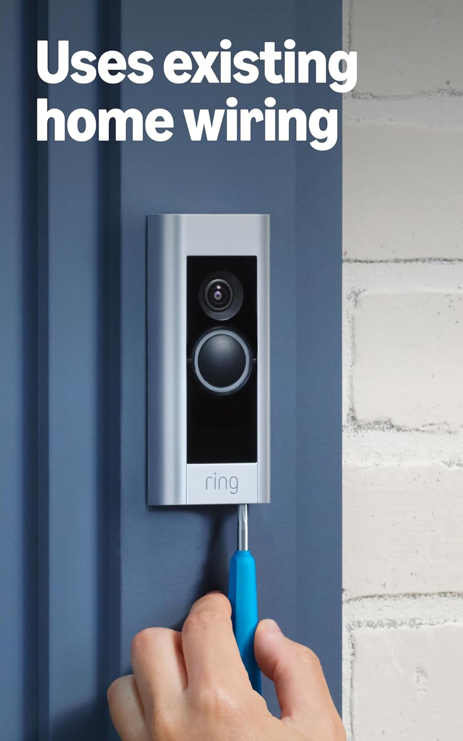 Like-New Ring Wired Doorbell Plus - Upgraded, with added security features and a sleek design (existing doorbell wiring required)
