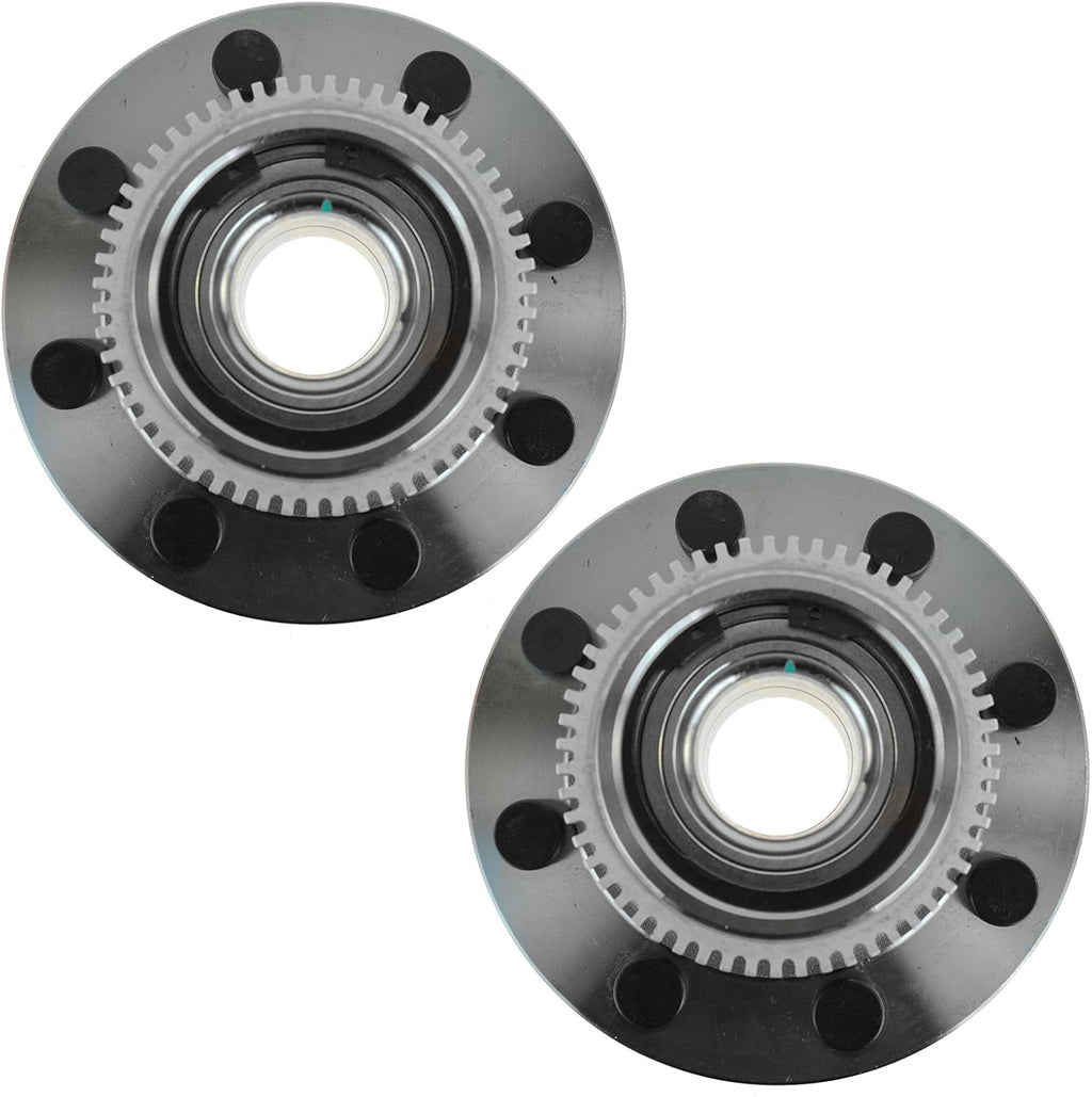 TRQ Front Left and Right Wheel Bearing and Hub Assembly Set 2 Piece Compatible with 2000-2002 Dodge Ram 2500 Rear Wheel Drive 2000-2002 Ram 3500 Rear Wheel Drive with Independent Front Suspension