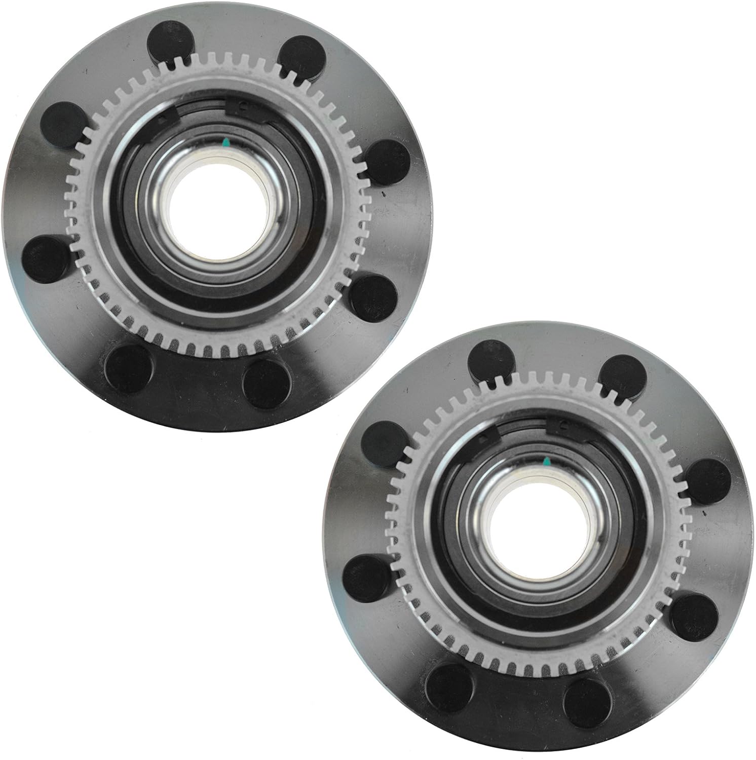 TRQ Front Left and Right Wheel Bearing and Hub Assembly Set 2 Piece Compatible with 2000-2002 Dodge Ram 2500 Rear Wheel Drive 2000-2002 Ram 3500 Rear Wheel Drive with Independent Front Suspension