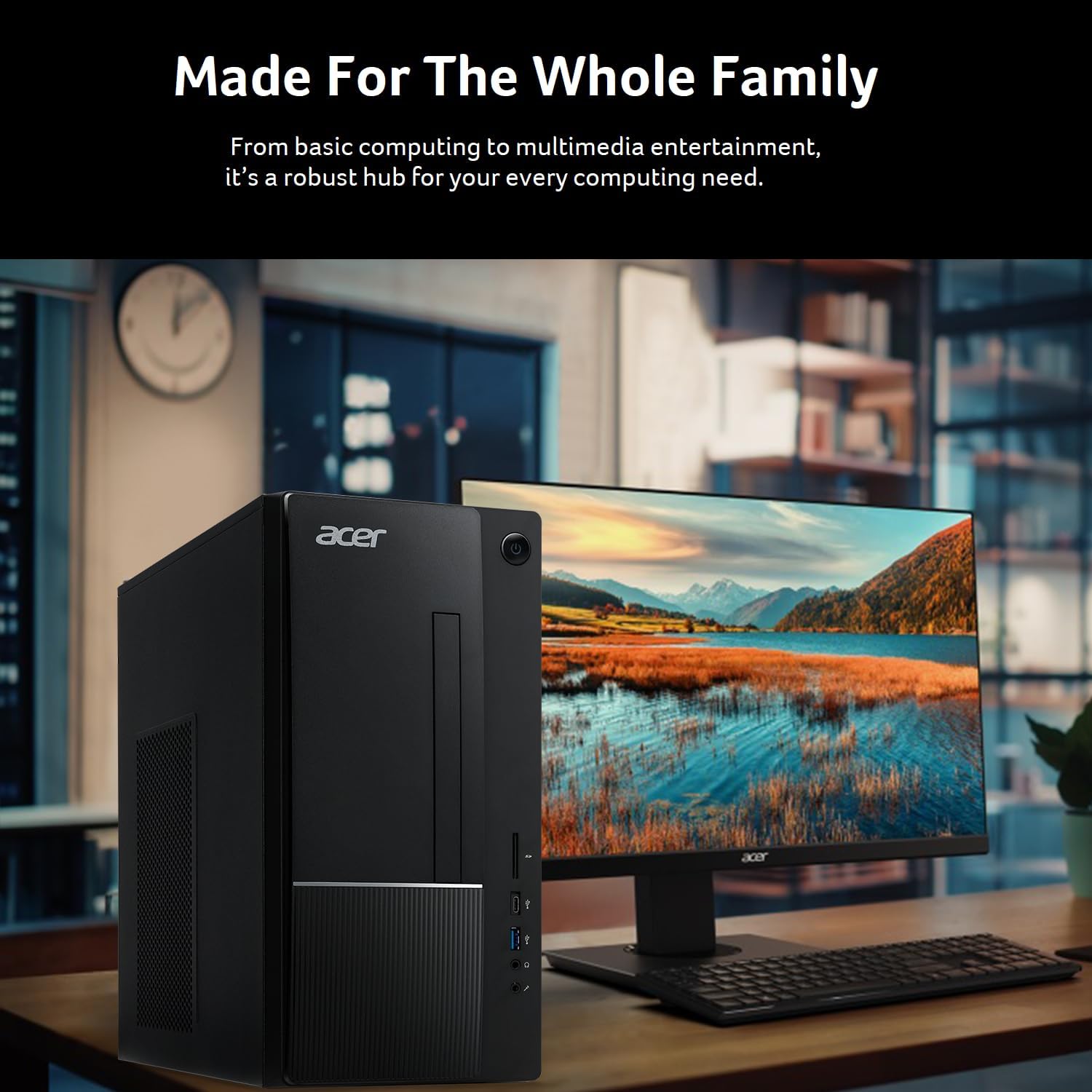 acer Aspire TC-1775-UR12 Desktop | Intel Core i5-14400 10-Core Processor | 16GB 4800MHz DDR5 | 512GB M.2 2280 PCIe Gen 4 SSD | SD Card Reader | Intel Wi-Fi 6E AX211 | Windows 11 Home