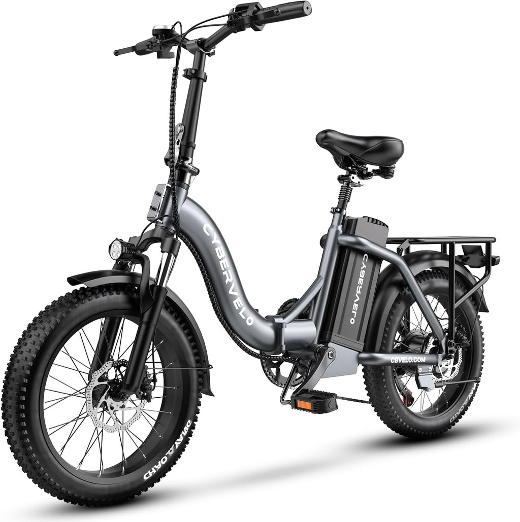 DriftGod Folding Electric Bike, 48V 20.8AH Large Removable Battery E Bike - 20'x3' Fat Tire - 80 Miles Max Range Ebike for Adults,Electric Bicycles for Commuter