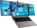 KOOFORWAY Triple Screen Laptop, 16' Main + Dual 10.5' Monitors, Core i7-12700H, 32GB RAM, 2TB SSD, Win 11 Pro, Wi-Fi 5, BT 5.0, Face & Fingerprint Unlock, USB-C, HDMI (16GB RAM + 1TB SSD)