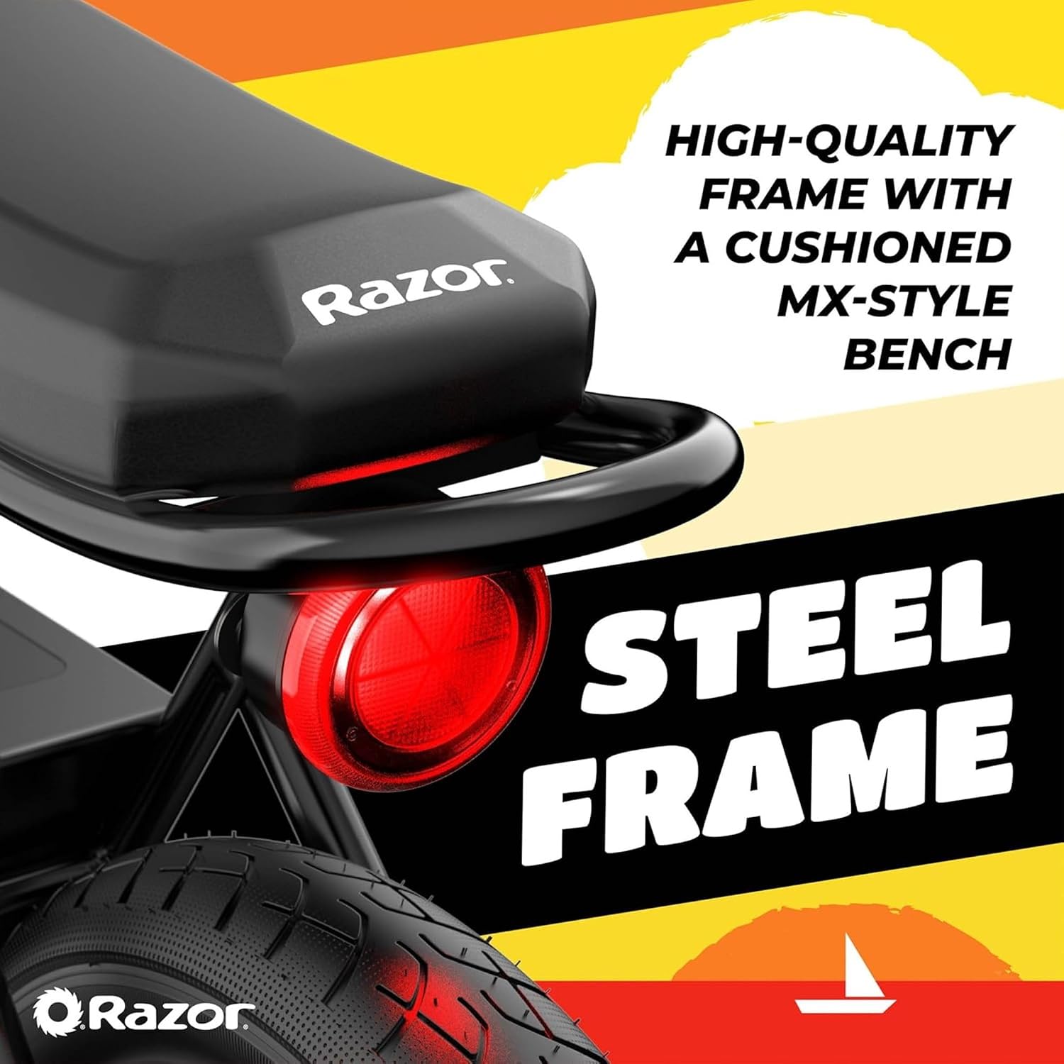 Razor Electric Bike for Ages 18+, 220 lb Max Weight, Black, w/ 350W Motor, 16' Tires & 36V Battery, Up to 15.5 MPH, Rambler 16 – Rechargeable Minibike for Teens and Adults