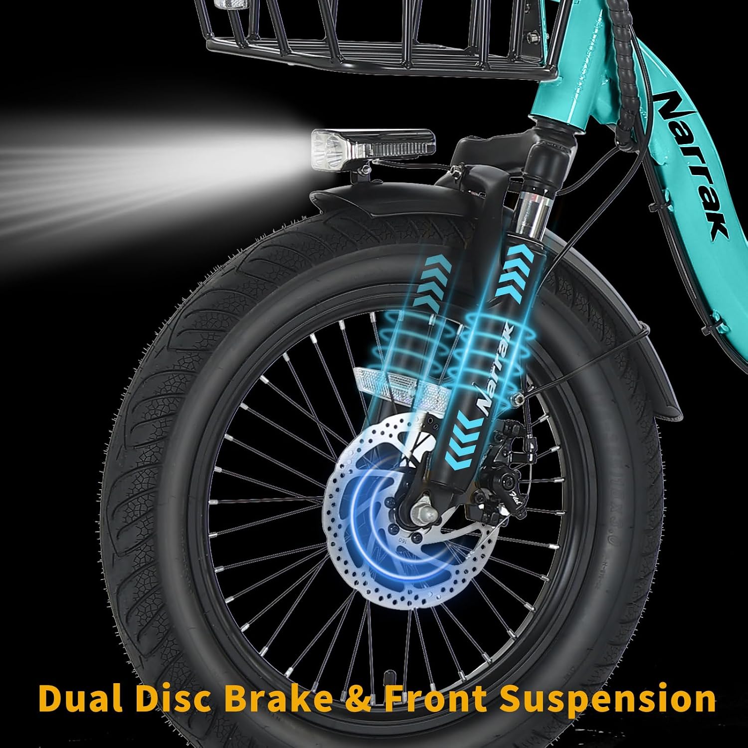 NARRAK Electric Tricycle for Adults,Fat Tire Folding Electric Trike,3 Wheels Electric Bicycle Bikes, Peak 700W/1100W Step-Thru Etrike with Removable Battery and Large Basket