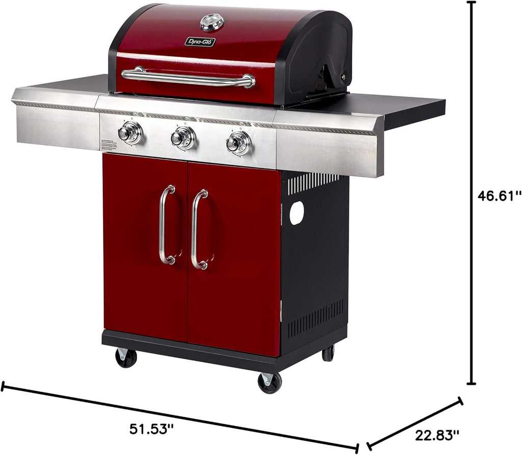 3 Burner Red LP Gas Grill
