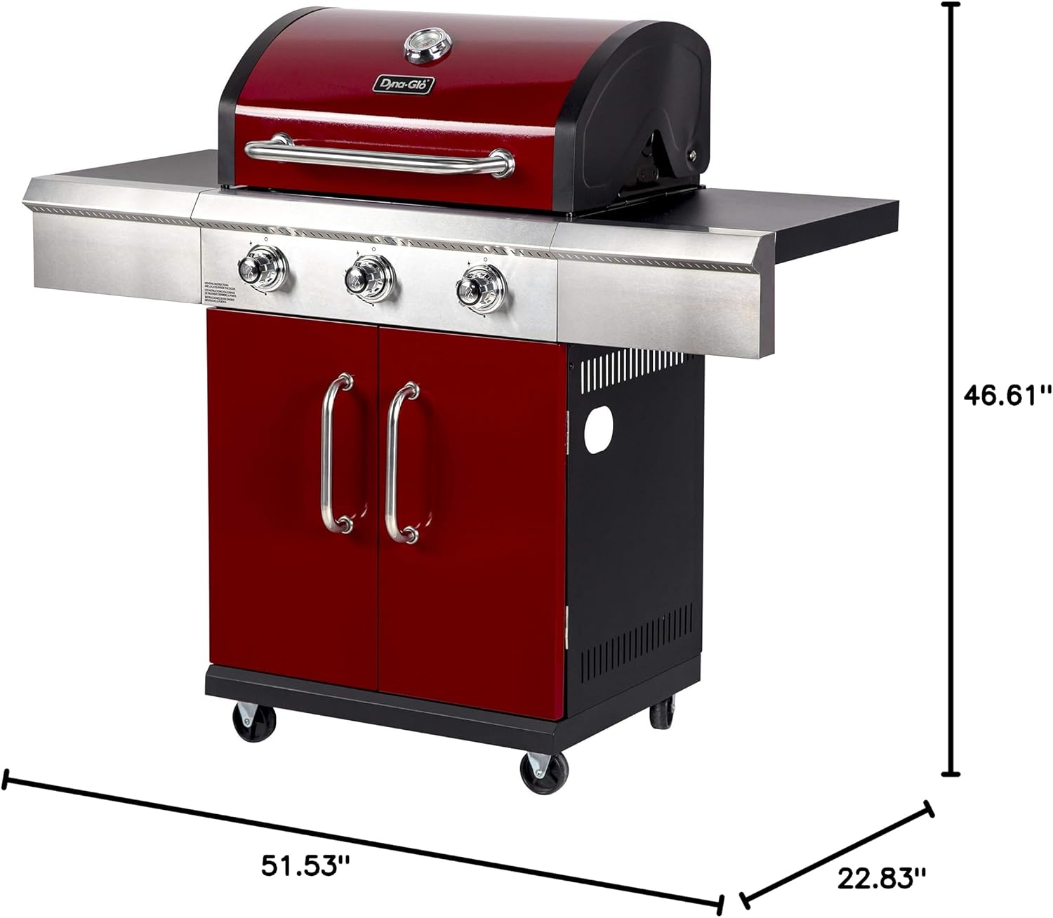 3 Burner Red LP Gas Grill