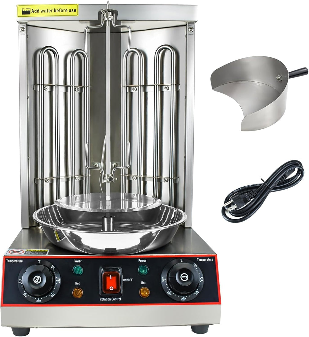 Electric Shawarma Grill Machine 3000W Vertical Broiler Rotisserie Chicken Grill Kitchen Restaurant Home Use Silver