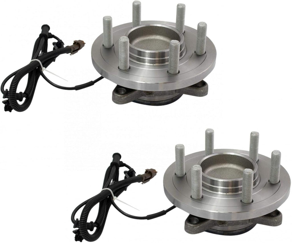 TRQ Front Driver and Passenger Side Wheel Bearing and Hub Assembly Set 2 Piece Compatible with 2015-2017 Ford F-150 RWD