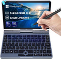 Crelander 2-in-1 Mini Laptop | 8-Inch Touchscreen Portable Small Pocket Computer | Intel 12th Gen N100 Processor | 12GB DDR5 RAM 512GB SSD |PD 30W Charging | WiFi6 BT5.2 |Backlit Keyboard |Windows 11