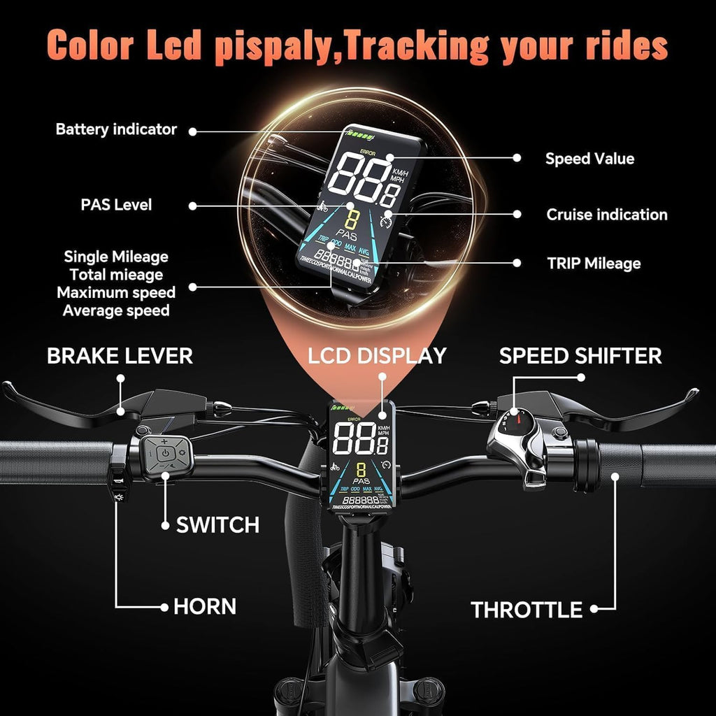 vefreedom 1500W Folding Electric Bike for Adults, 52V 20AH Large Removable Battery E Bike,70 Miles Max Range, 20' x4.0 Fat Tire Ebike, Dual Suspension Commute Electric Mountain Bicycle