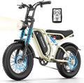 GREATWORK 2500W Peak Electric Bike for Adults, 1200Wh Removable Battery, Max 37MPH & 100 Miles Electric Dirt Bike with Full Suspension, 20'x4' Fat Tire Motorcycle Style Commuter Ebike for Men Women