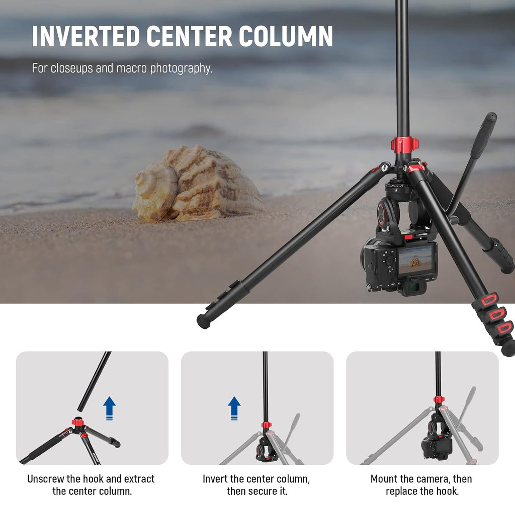 NEEWER 72' Fluid Head Video Tripod Monopod, Aluminum Alloy QR Plate Compatible with DJI RS Gimbal, 360° Pan & +90°/-70° Tilt for DSLR Camera Camcorder, Max Load 13.2lb/6kg, TP72A