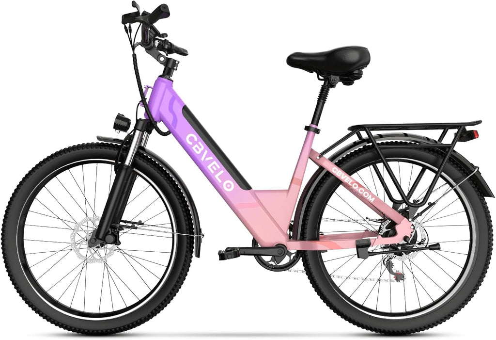 Cybervelo 750W Peak Electric Bike for Adults,up 80 Miles Removable Battery Ebike, 26' Electric E Bike with 7-Speed,Adult Electric Bicycles for Commute Beach Snow Womens/Man All Terrain
