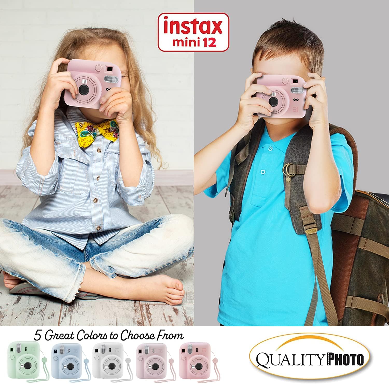 Fujifilm Instax Mini 12 Instant Camera with Case, Decoration Stickers, Frames, Photo Album and More Accessory kit (Blossom Pink)…