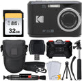 Kodak PIXPRO FZ45 Digital Camera, 32GB Memory Card, Point and Shoot Camera Case, Extendable Monopod, Lens Cleaning Pen, LCD Screen Protectors, Table Top Tripod â€' Ultimate Bundle (Black)