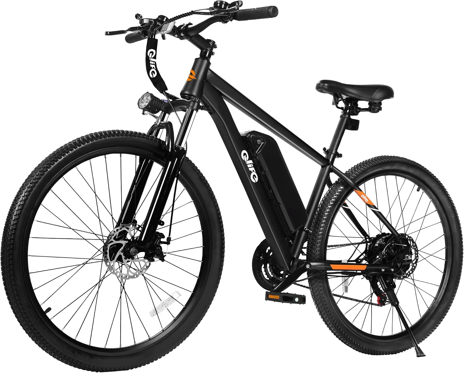 Qlife Racer Electric Bike for Adults - 21-Speed Mountain Lightweight Ebike with Peak 1000W/750W 25MPH/22MPH Brushless Motor, 375Wh Removable Battery, 26X2.1 Tire Step Over E-MTB, Up to 40 Miles