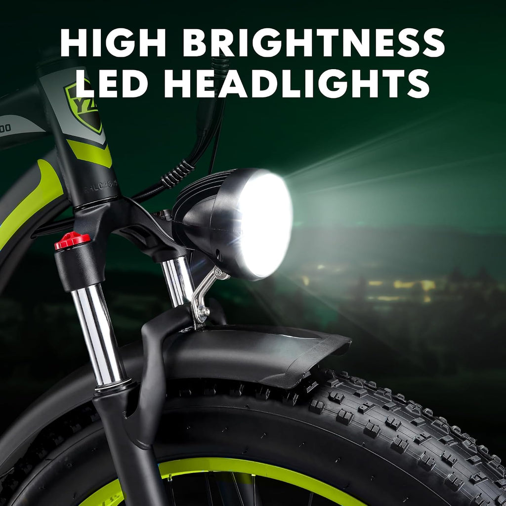 Electric Bike for Adults, 2000W Peak Motor E Bikes, 26' Fat Tire Electric Mountain Bike, 32 MPH Electric Bicycle, 48V 17.5Ah (840Wh) Removable Battery, UL2849 Certified