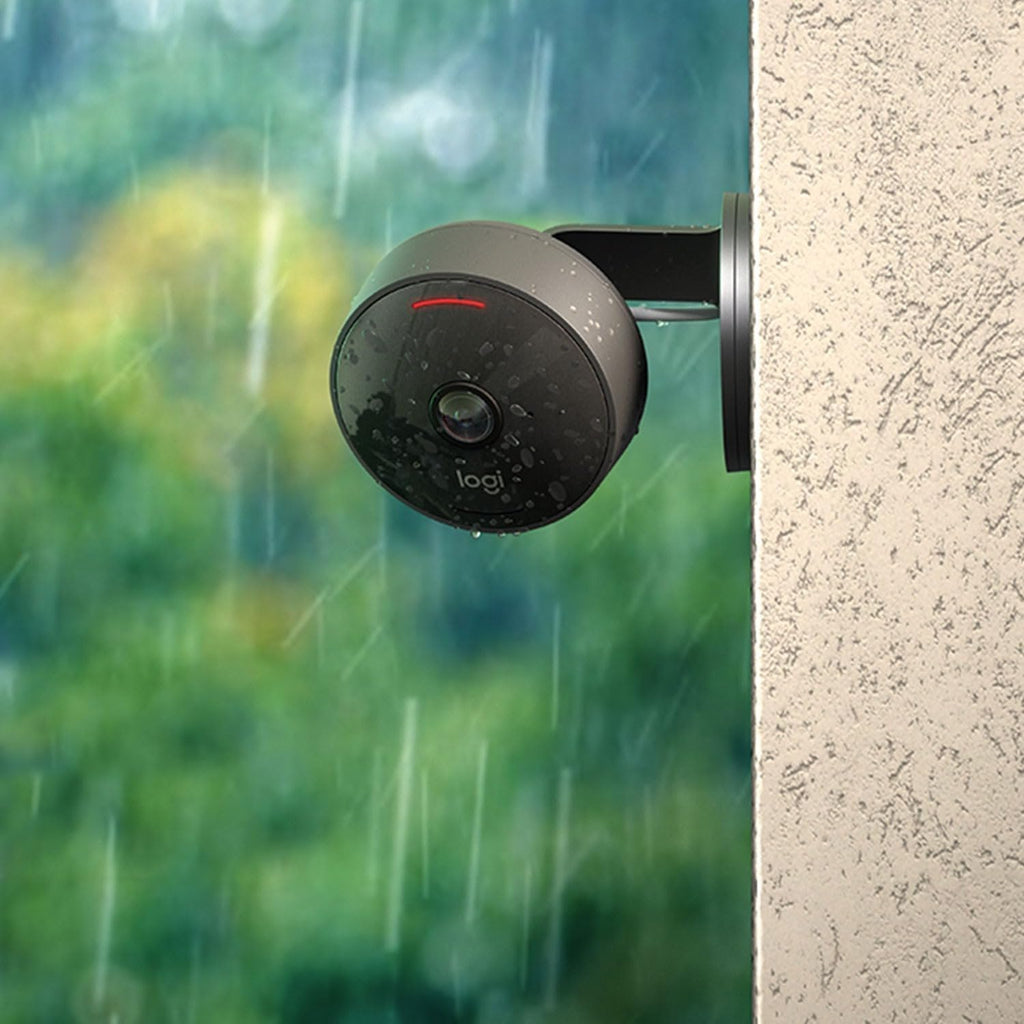 Logitech Circle View Weatherproof Wired Home Security Camera TrueView Video, 180° Wide Angle, 1080p HD, Night Vision, 2-Way Audio, Tilt for Privacy, Apple HomeKit Secure Video