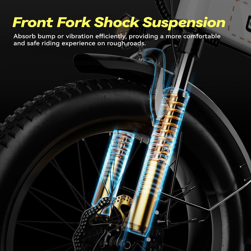 Foldable Electric Bike for Adults, 30+MPH, 48V 20Ah Removable Battery up to 80Miles, 20' Fat Tire Peak 1000W Motor Dirt Ebike Adult Electric Bicycle for City Commute Beach Mountain Adventurous E Bike