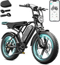 TST Electric Bike for Adults, 1500W Peak Motor 60/100 Miles Fat Tire Ebike with 48V 15Ah/25Ah Removable Battery 20' Fat Tire Electric Dirt Bike Full Suspension and 7-Speed