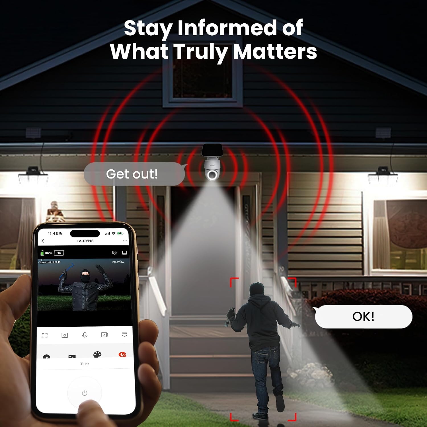 LaView 2K 3MP Solar Security Cameras Wireless Outdoor, Cameras for Home Security, 360° Pan & Tilt Rechargeable Battery Outdoor Camera, IP65, Color Night Vision, Two-Way Audio, Work with Alexa(2 Pack)