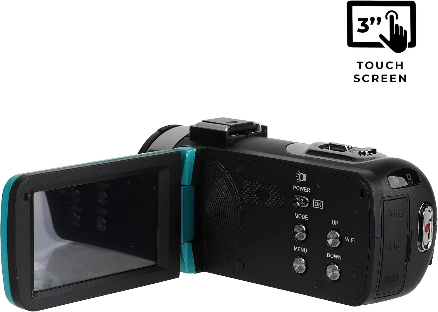 Vivitar 4K Video Camera, Wi-Fi Ultra HD Camcorder with 18x Digital Zoom, 3' IPS Touchscreen Video Recorder with Night Vision, Vlogging Camera with 3.5mm Microphone Jack, Rechargeable, SD Card Slot