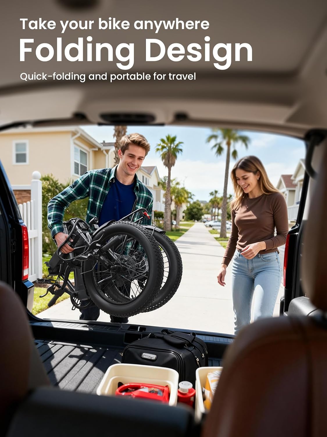 QRONGE Folding Electric Bike, E-Bike Foldable 1000W Peak, 48V 13.5AH Removable Battery Ebike, 20' Fat Tire, 70 Max Miles Range, 28maxMPH, Electric Bike for Adults, Adult Electric Bicycles for Commute