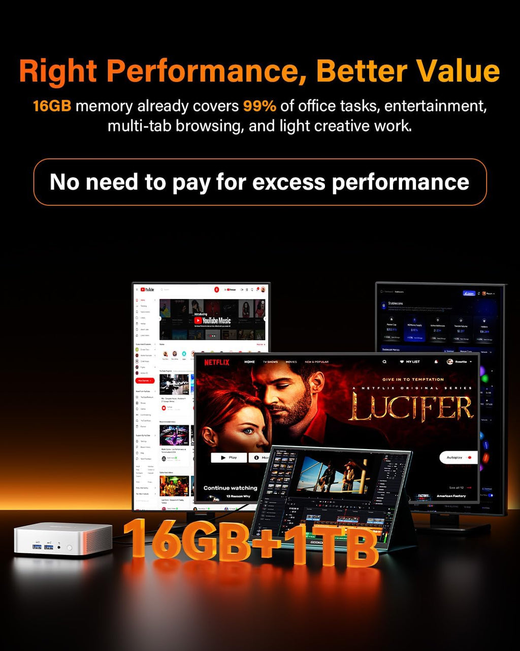 GEEKOM A8 Mini PC with AMD Ryzen 7 8745HS (Beats 6800H), 16GB DDR5 RAM (Upgradable, Not LPDDR) 1TB NVMe SSD, Windows 11 Pro Desktop Computer for Home&Business, USB4, SD Slot, 8K | WiFi 6E, 2.5G LAN