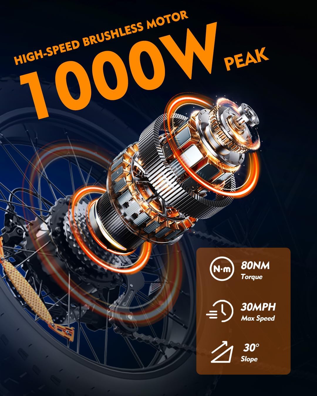 Rakowe Electric Bike for Adults, 1000W-2000W Peak, 20' Fat Tire Electric Dirt Bike, 48V Removable Battery, Up to 30-34MPH & 45-80 Miles, Full Suspension, Dual Disc Brakes, 7-Speed All-Terrain E-Bike