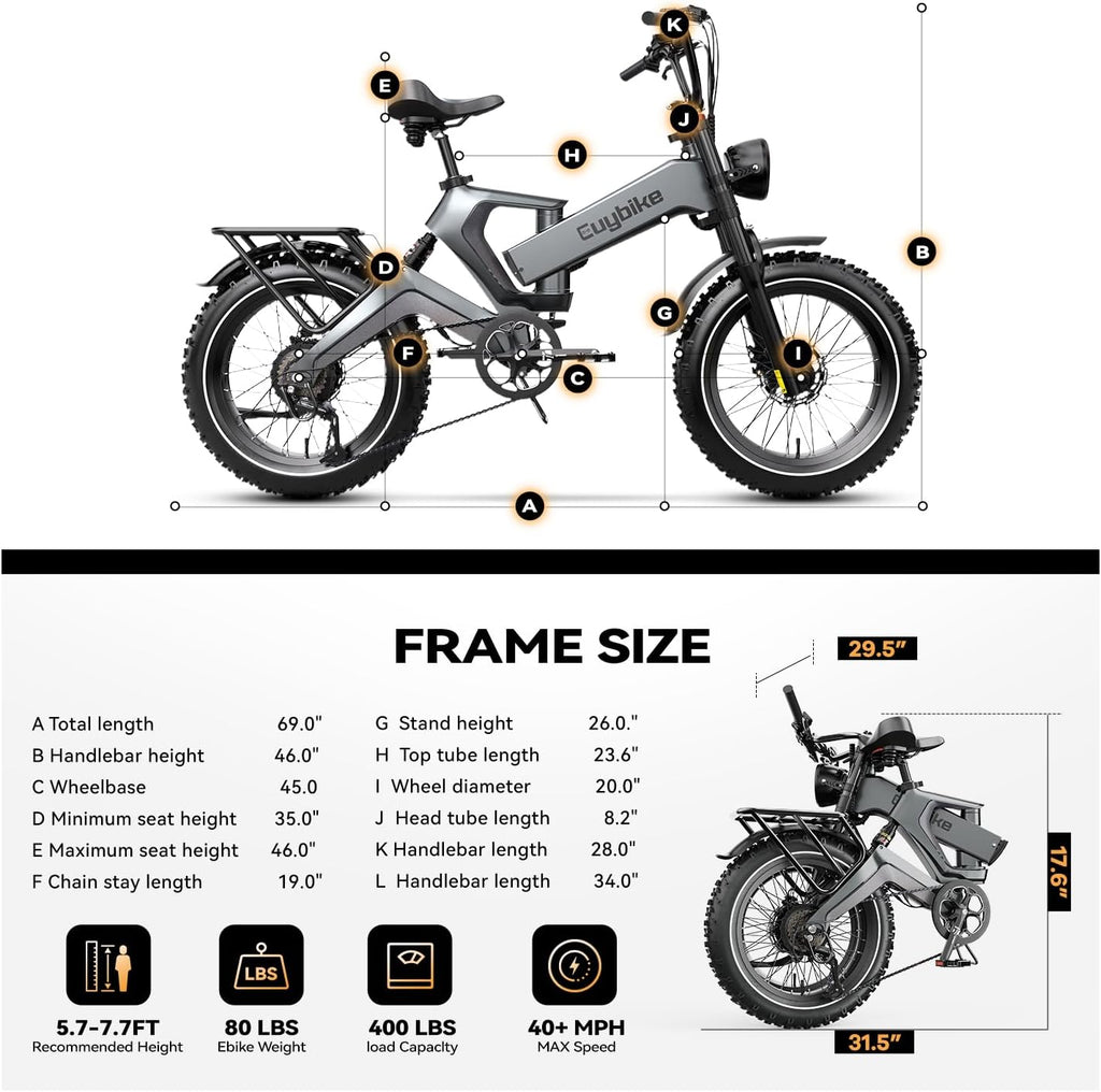 2000W/3000W Peak Motor Electric Bike for Adults, 48V/52V 25AH/30AH Battery Full Suspension Foldable Ebike, 20'x4.0' Fat Tires 35MPH Dirt Bike, 100/120 Miles Hydraulic Brake Magnesium Alloy Motorcycle
