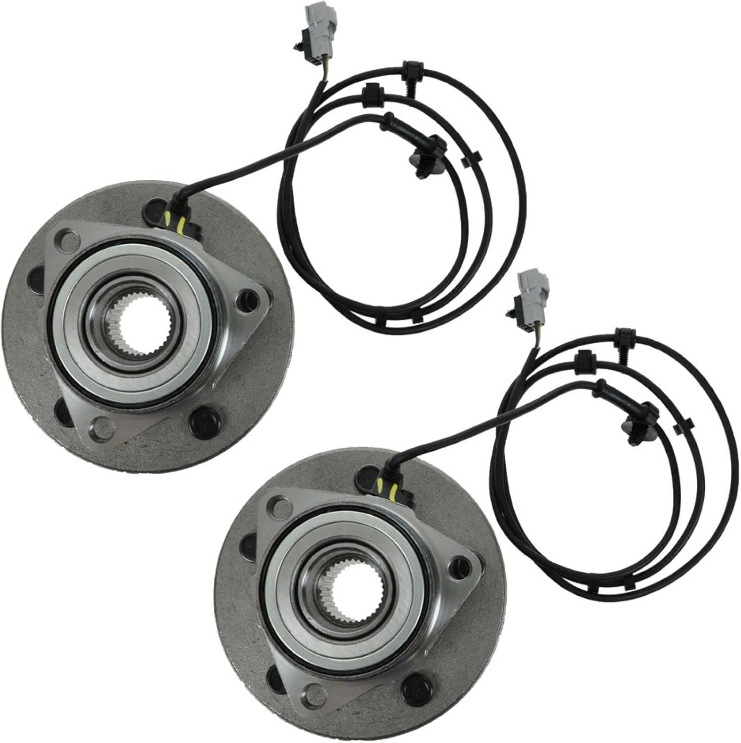 TRQ 2 Piece Front Wheel Bearing & Hub Assembly Set Compatible with 2000-2001 Dodge Ram 1500