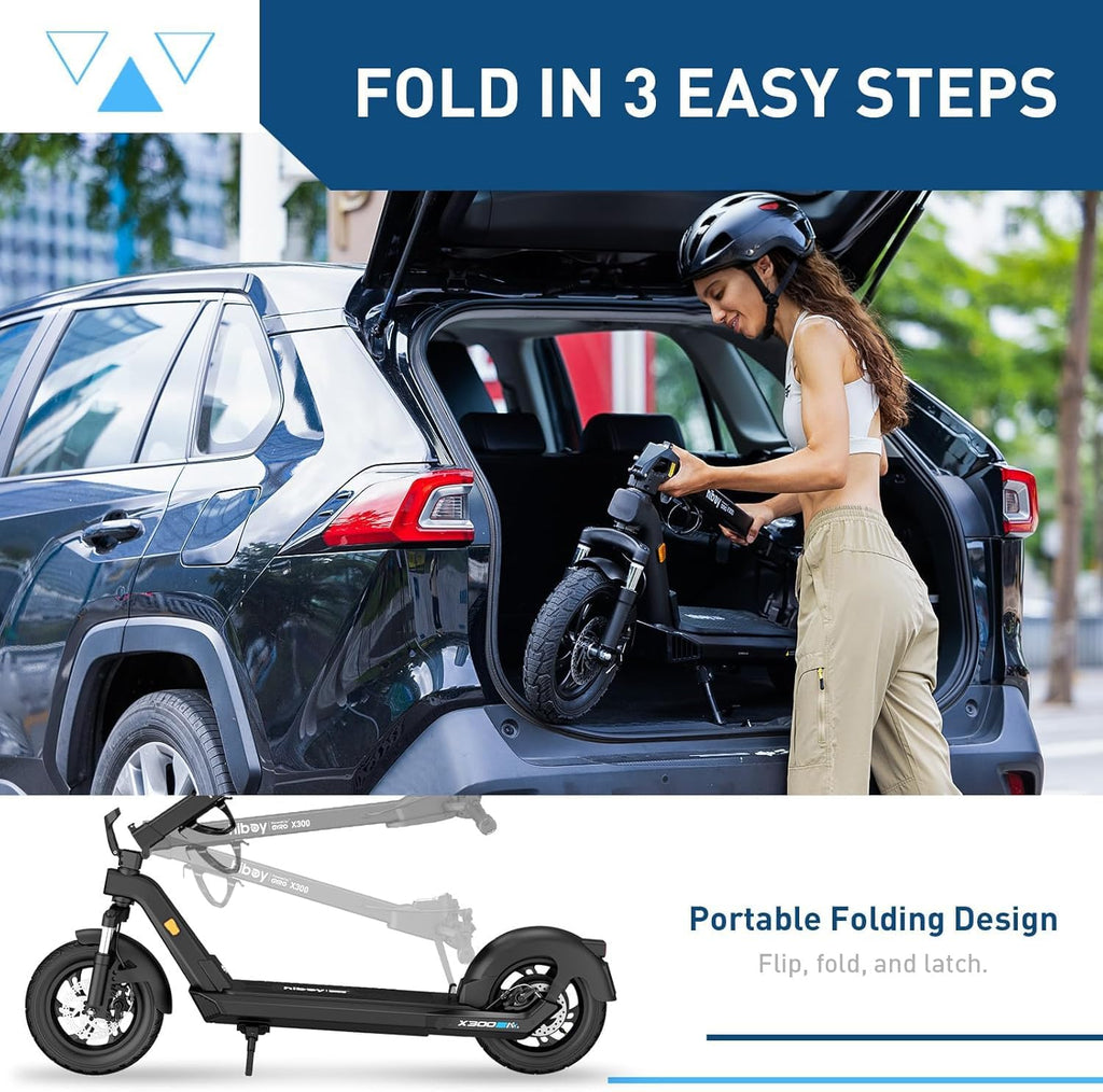 Hiboy S2 Pro/X300 Electric Scooter, 500W Motor, 10'/12' Tires, 25/38 Miles Range E Scooter, 19/23 Mph Folding Commuter Electric Scooter for Adults