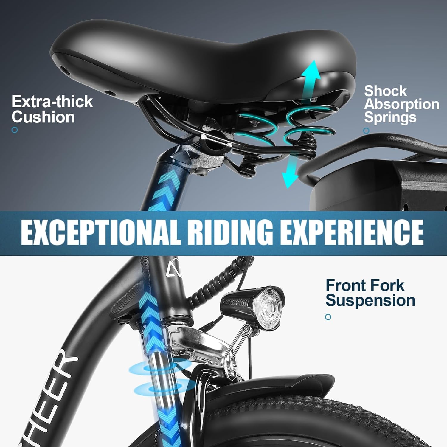 ANCHEER Electric Bike for Adults, 48V 499Wh Ebike, 26' City Commuter Bike with 48V Removable Battery, Up to 55 Miles, 3H Fast Charge, 7-Speed, Step-Thru Cruiser Bike for Women Men, UL2849 Compliant
