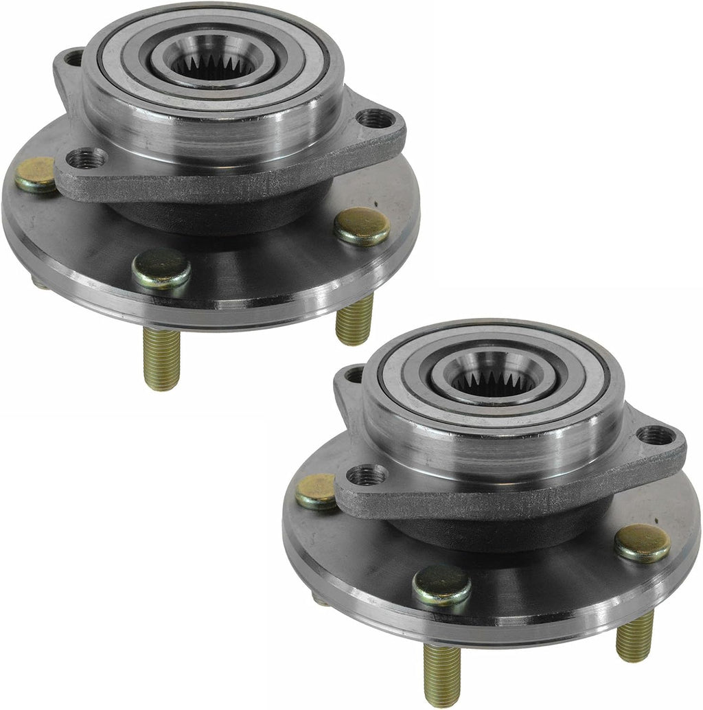 TRQ 2 Piece Front Rear Wheel Bearing & Hub Assembly Set Compatible with 1995-2005 Chrysler Sebring 1995-2000 Dodge Avenger 2001-2005 Stratus 1995-1998 Eagle Talon 1995-2004 Mitsubishi Eclipse 1999-20